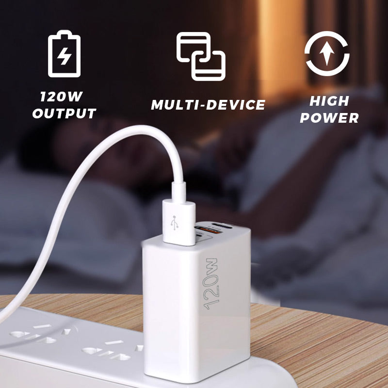 Cargador Rápido de 120W con 5 Puertos
