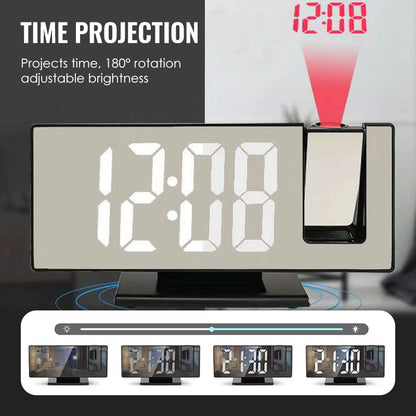 Despertador LED con espejo y proyección
