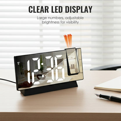 Despertador LED con espejo y proyección