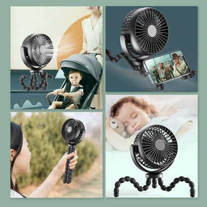 Ventilador para Carriola de Bebé con Trípode Flexible tipo Pulpo