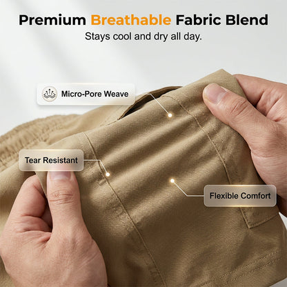 Pantalones Cortos Cargo Casuales para Hombre con Cintura Elástica