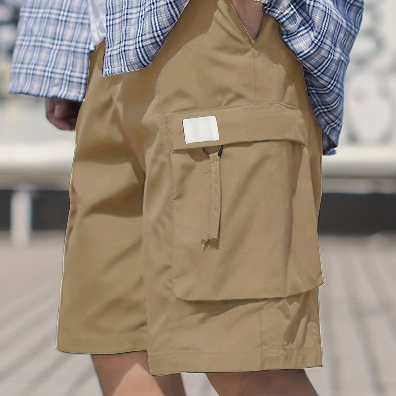 Pantalones Cortos Cargo Casuales para Hombre con Cintura Elástica