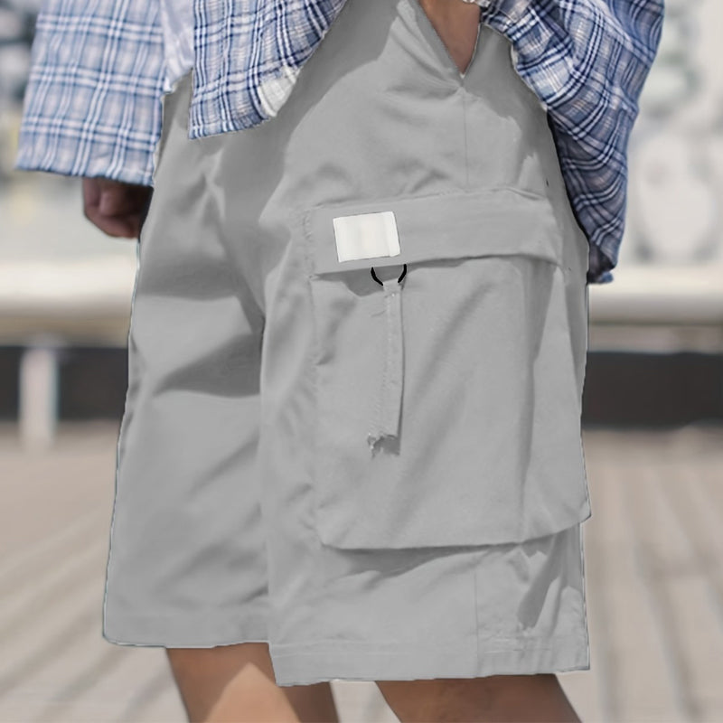 Pantalones Cortos Cargo Casuales para Hombre con Cintura Elástica