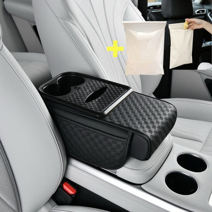 Organizador para apoyabrazos de carro con portavasos