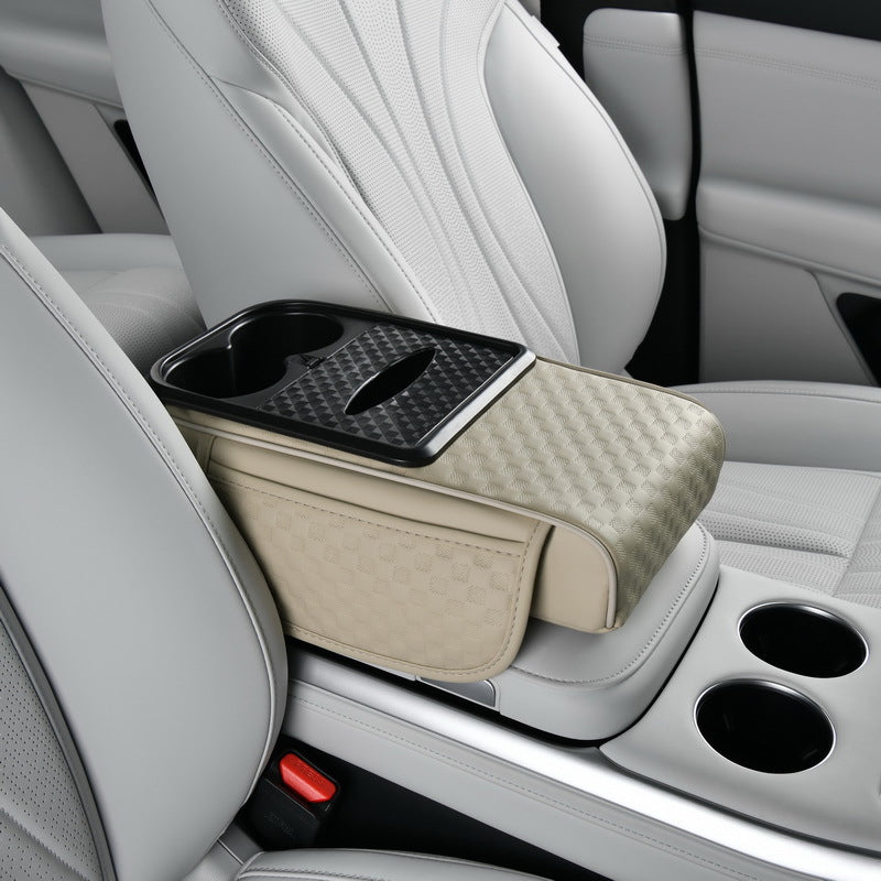Organizador para apoyabrazos de carro con portavasos