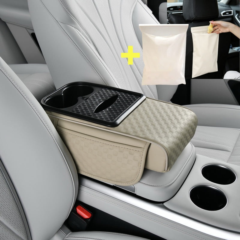 Organizador para apoyabrazos de carro con portavasos