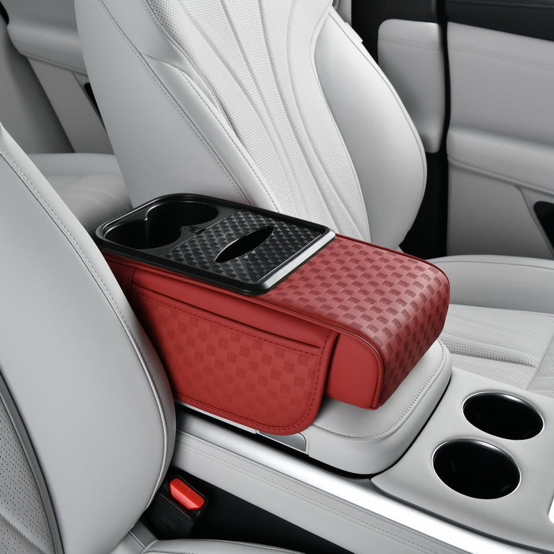 Organizador para apoyabrazos de carro con portavasos