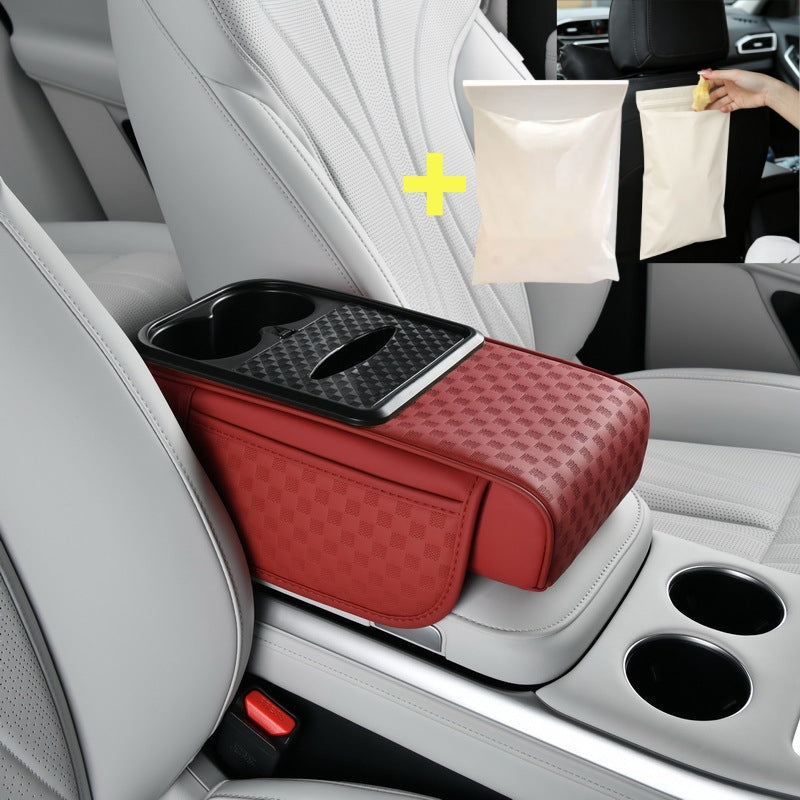 Organizador para apoyabrazos de carro con portavasos
