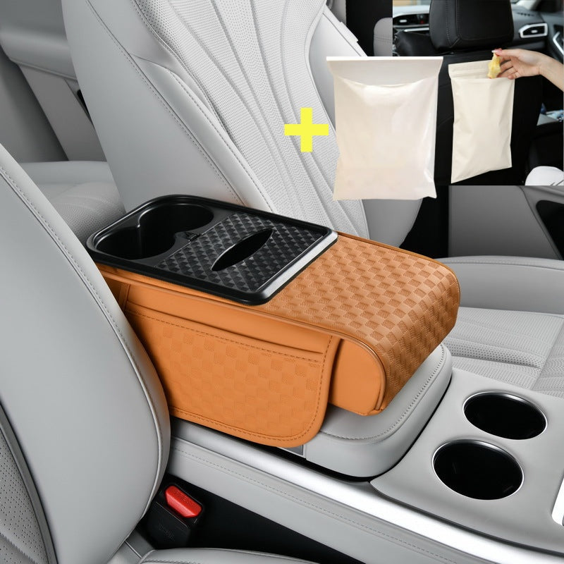 Organizador para apoyabrazos de carro con portavasos
