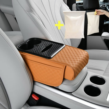 Organizador para apoyabrazos de carro con portavasos
