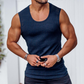 Playera Sin Mangas para Hombre de Tejido Acanalado Corte Slim Fit