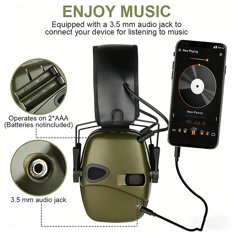 Auriculares Electrónicos de Protección Auditiva para Tiro