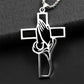 Men's Stainless Steel Praying Hands Cross Necklace