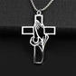 Men's Stainless Steel Praying Hands Cross Necklace