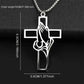 Men's Stainless Steel Praying Hands Cross Necklace
