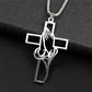Men's Stainless Steel Praying Hands Cross Necklace