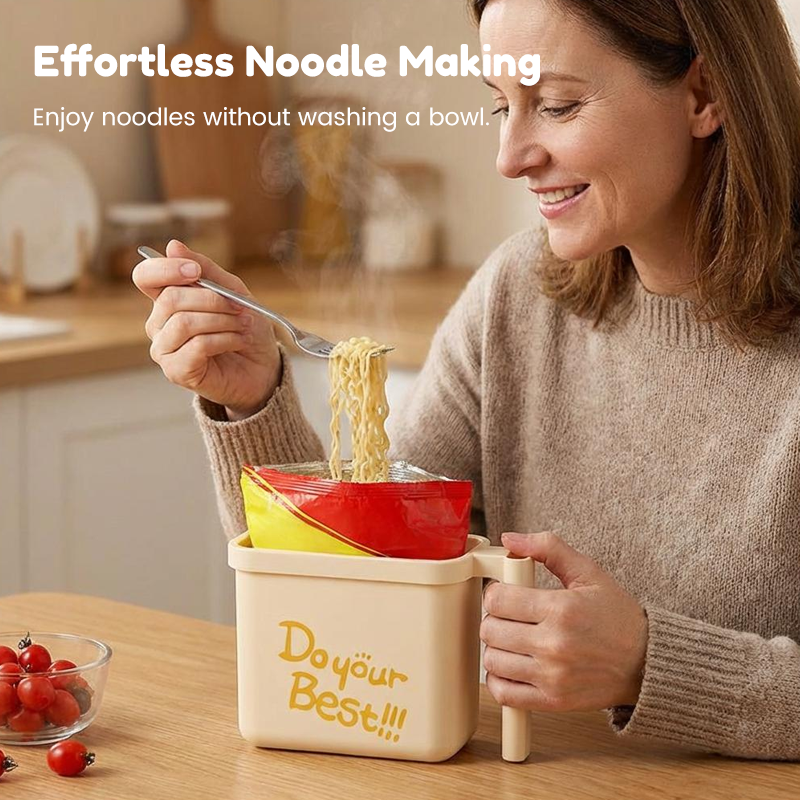 Bol para fideos con tenedor, fabricado en material resistente al calor