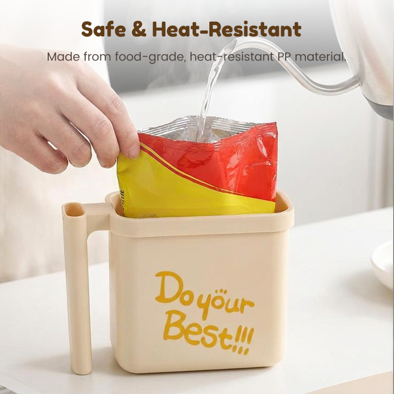 Bol para fideos con tenedor, fabricado en material resistente al calor