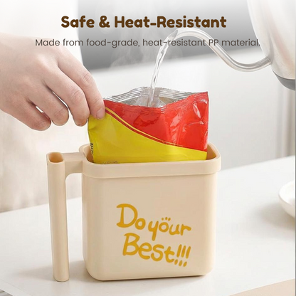 Bol para fideos con tenedor, fabricado en material resistente al calor