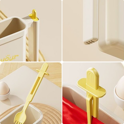 Bol para fideos con tenedor, fabricado en material resistente al calor
