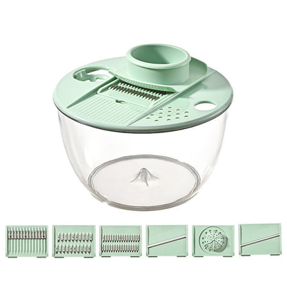 Centrifugador de Ensalada y Rebanador 9 en 1 de Gran Capacidad