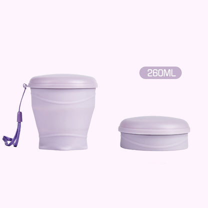 Vaso Plegable de Silicón con Tapa para Viaje