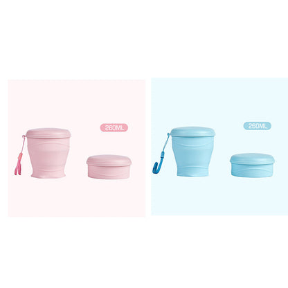 Vaso Plegable de Silicón con Tapa para Viaje