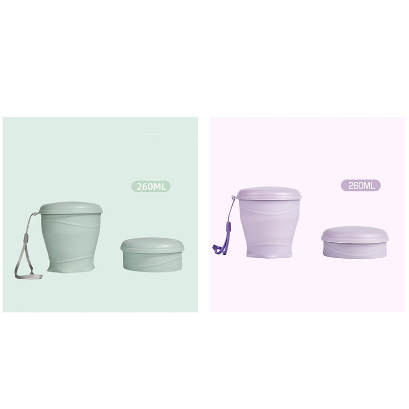 Vaso Plegable de Silicón con Tapa para Viaje