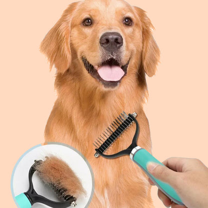 📢📢 ¡50% DE DESCUENTO! ⏰ Cepillo de aseo para mascotas de doble cara para eliminar el pelo muerto