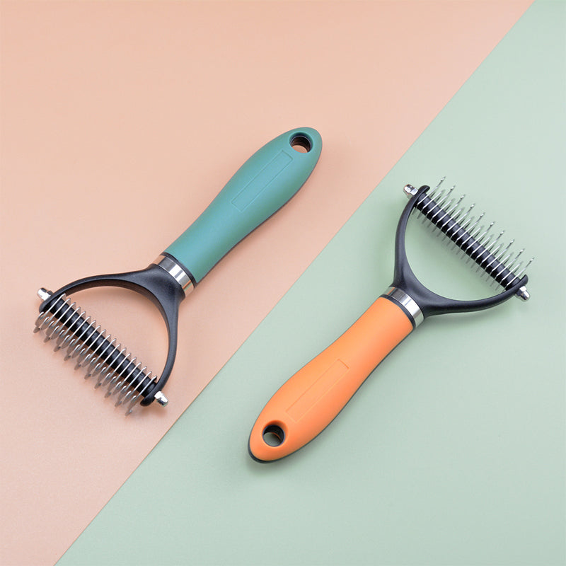 📢📢 ¡50% DE DESCUENTO! ⏰ Cepillo de aseo para mascotas de doble cara para eliminar el pelo muerto