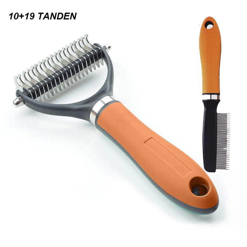 📢📢 ¡50% DE DESCUENTO! ⏰ Cepillo de aseo para mascotas de doble cara para eliminar el pelo muerto