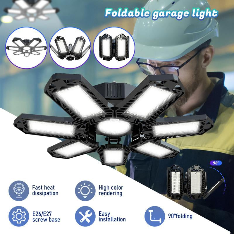 Lámpara LED Brillante para Garaje con Paneles Deformables