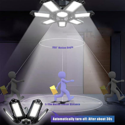 Lámpara LED Brillante para Garaje con Paneles Deformables