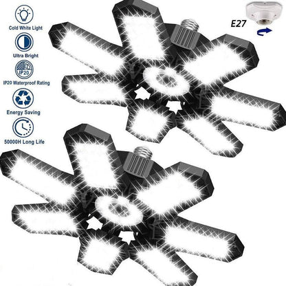 Lámpara LED Brillante para Garaje con Paneles Deformables