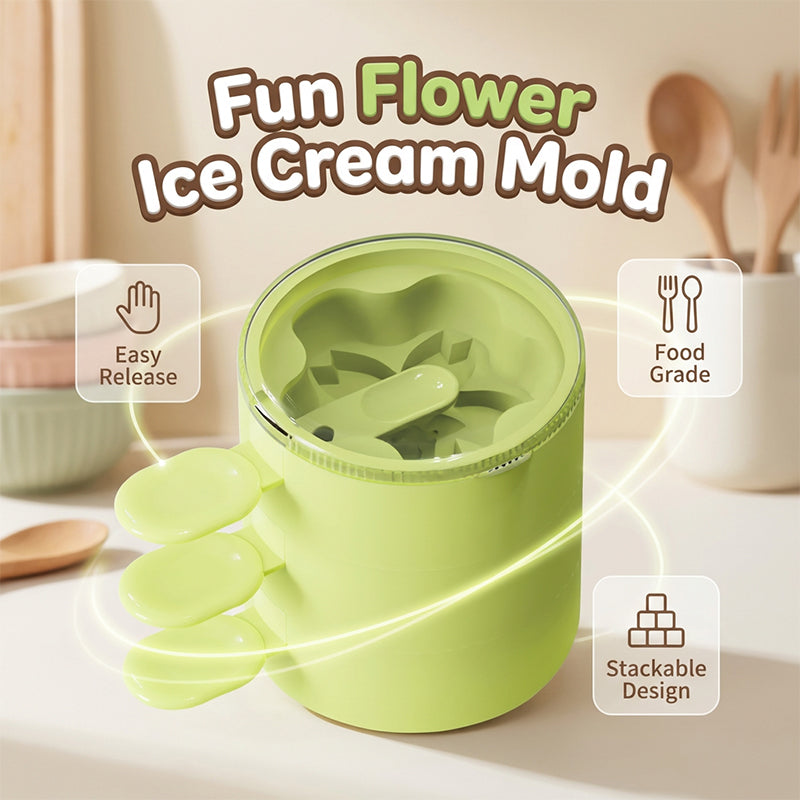 Molde de Silicona para Paletas de Hielo en Forma de Flor