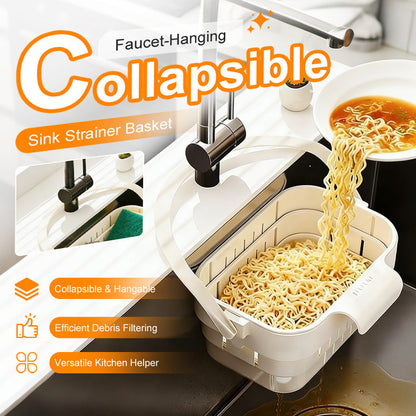 Cesta coladora plegable para grifo y fregadero