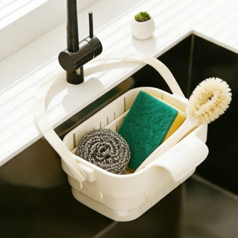 Cesta coladora plegable para grifo y fregadero