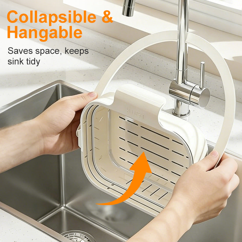 Cesta coladora plegable para grifo y fregadero