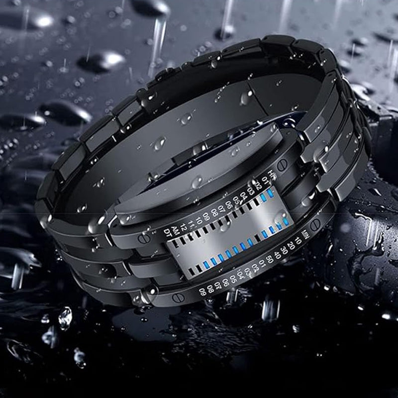 ⌚ ¡TIEMPO LIMITADO 50% DE DESCUENTO! ✨ Reloj LED binario masculino – Acero inoxidable, luz azul, deportivo, resistente al agua, moderno ⚡