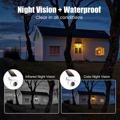 Cámara de Seguridad Solar Impermeable con Visión Nocturna