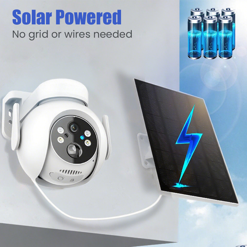 Cámara de Seguridad Solar Impermeable con Visión Nocturna