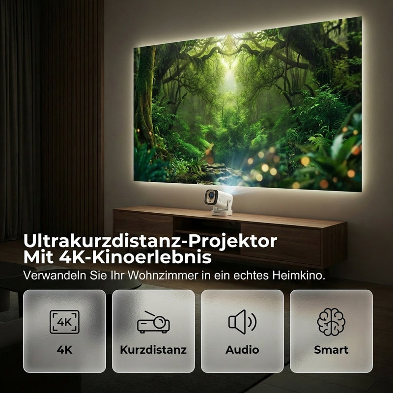 Proyector de tiro ultracorto con soporte 4K