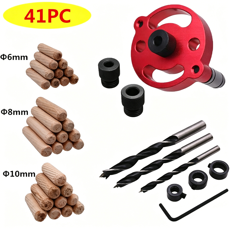 🔨 Kit de plantilla para espigas autocentrantes: ¡uniones perfectas, sin conjeturas! 🪚✨ Taladra agujeros perfectamente centrados en todo momento: el secreto de la carpintería de nivel profesional. 🛠️💥