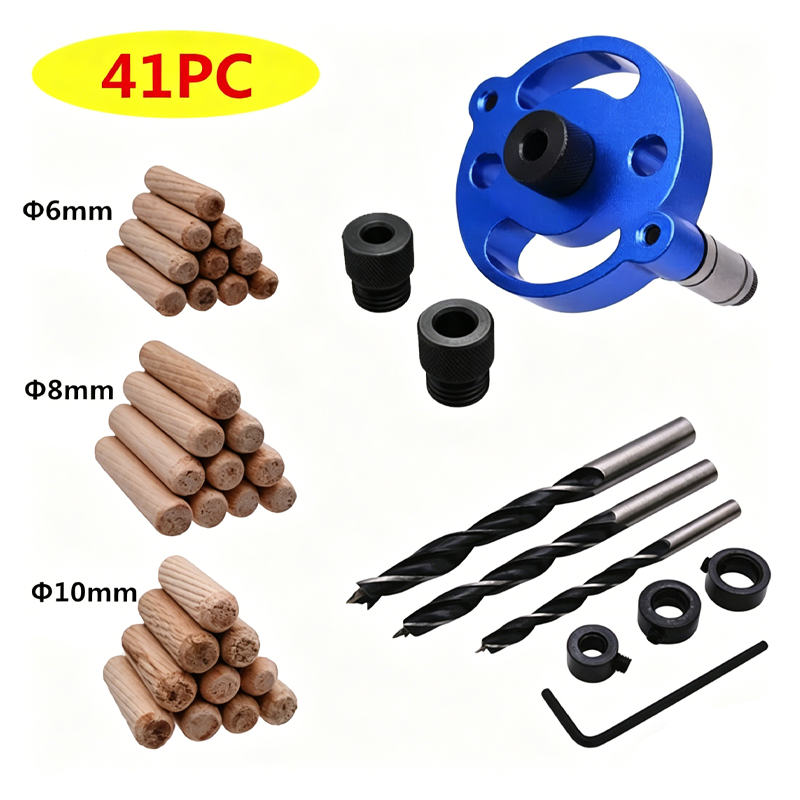 🔨 Kit de plantilla para espigas autocentrantes: ¡uniones perfectas, sin conjeturas! 🪚✨ Taladra agujeros perfectamente centrados en todo momento: el secreto de la carpintería de nivel profesional. 🛠️💥