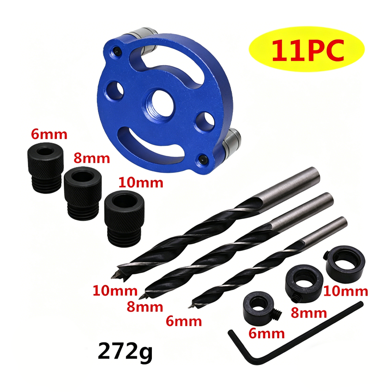 🔨 Kit de plantilla para espigas autocentrantes: ¡uniones perfectas, sin conjeturas! 🪚✨ Taladra agujeros perfectamente centrados en todo momento: el secreto de la carpintería de nivel profesional. 🛠️💥
