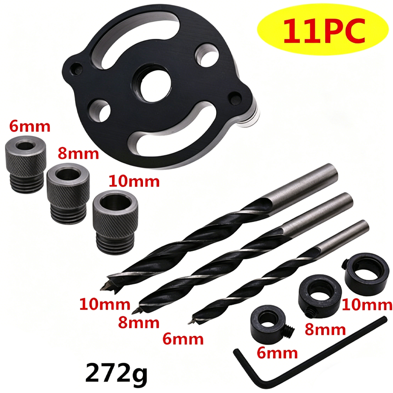🔨 Kit de plantilla para espigas autocentrantes: ¡uniones perfectas, sin conjeturas! 🪚✨ Taladra agujeros perfectamente centrados en todo momento: el secreto de la carpintería de nivel profesional. 🛠️💥