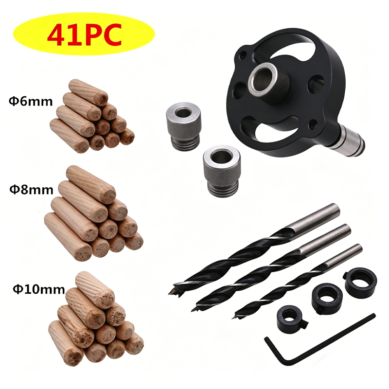 🔨 Kit de plantilla para espigas autocentrantes: ¡uniones perfectas, sin conjeturas! 🪚✨ Taladra agujeros perfectamente centrados en todo momento: el secreto de la carpintería de nivel profesional. 🛠️💥