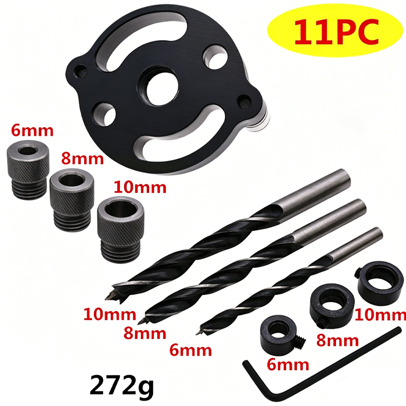 🔨 Kit de plantilla para espigas autocentrantes: ¡uniones perfectas, sin conjeturas! 🪚✨ Taladra agujeros perfectamente centrados en todo momento: el secreto de la carpintería de nivel profesional. 🛠️💥