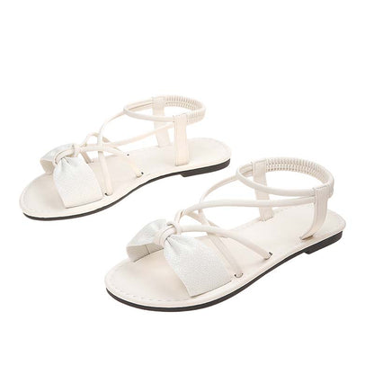 Sandalias planas con tiras cruzadas para mujer