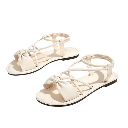 Sandalias planas con tiras cruzadas para mujer